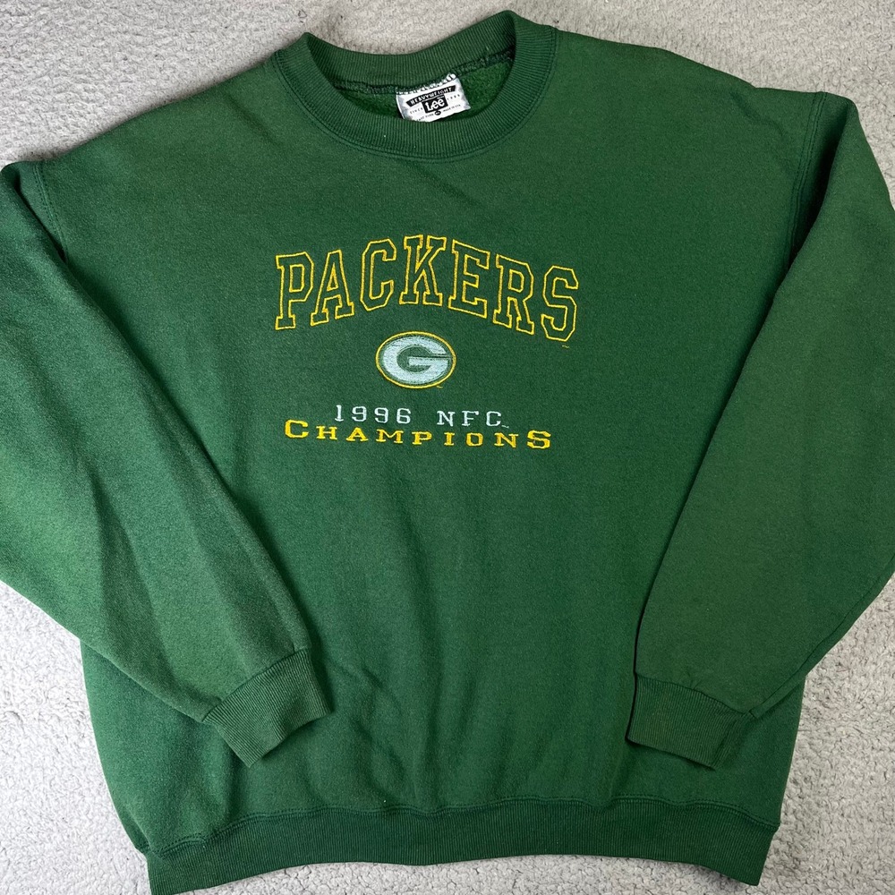 Vintage Greenbay Packers Sweatshirt Green 90s NFC Champions Sweater NFL Football